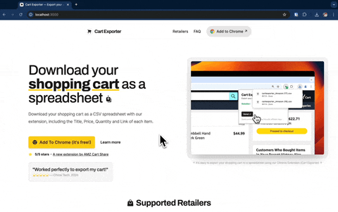 Install the Cart Exporter extension from the Chrome web store. Our extension lets download your AliExpress shopping cart as a CSV spreadsheet.